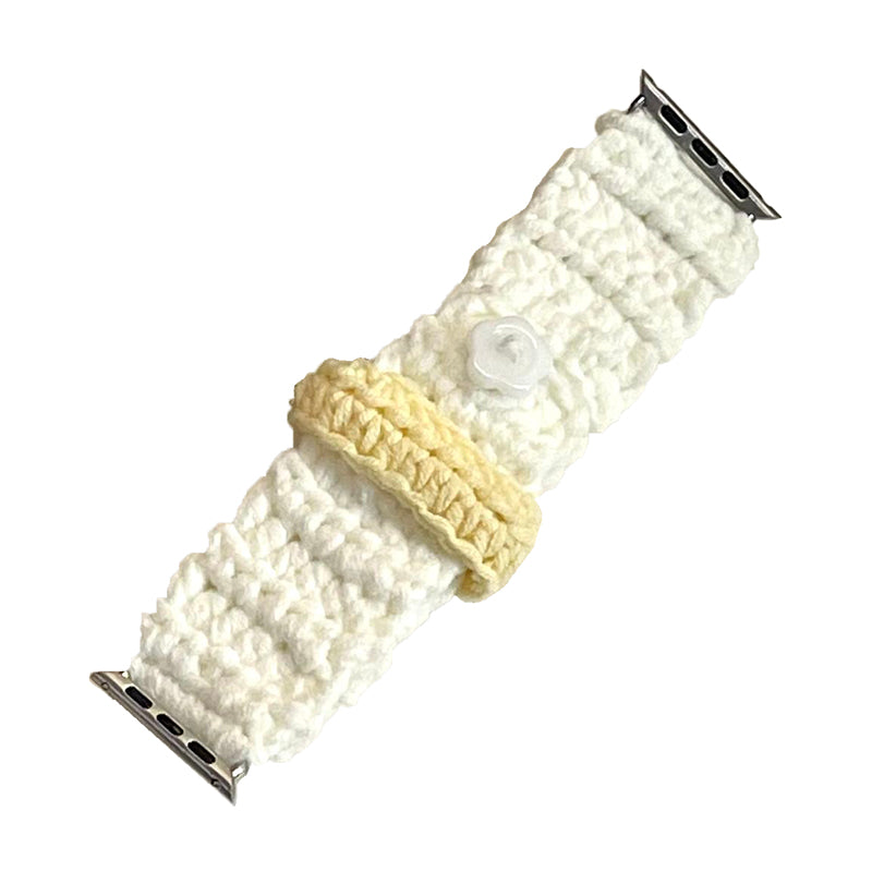 For Apple Watch Ultra 2 Ultra 49mm / Series 9 8 7 45mm / SE (2023) SE (2022) SE 6 5 4 44mm / 3 2 1 42mm Knitting Bracelet Strap - Beige For Apple Watch Ultra 2 Ultra 49mm / Series 9 8 7 45mm / SE (2023) SE (2022) SE 6 5 4 44mm / 3 2 1 42mm Knitting Bracelet Strap - Beige